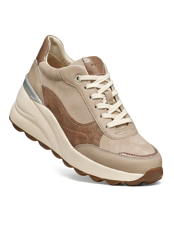 Geox Sneakersy Geox D Spherica Ec13 D65WAB 2285 C5288 Béžová