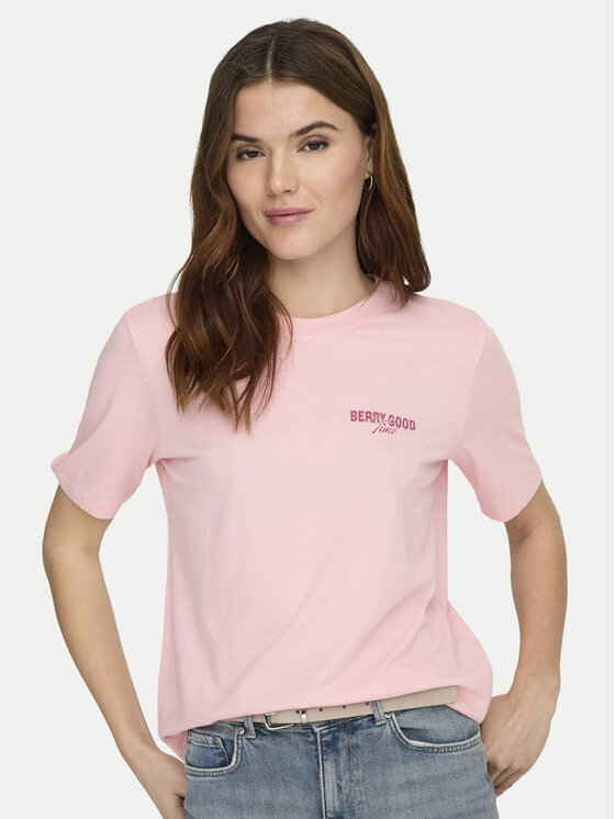 ONLY ONLY Camiseta Lucy 15367829 Rojo Regular Fit