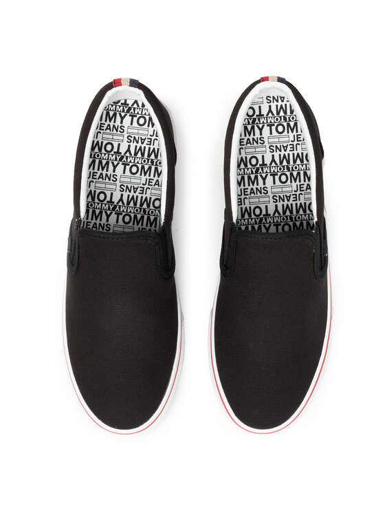 Tommy Jeans Πάνινα παπούτσια Tommy Jeans Textile Slip On EM0EM00002 Μαύρο