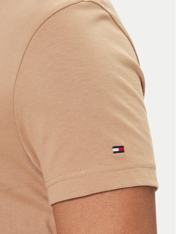 Tommy Hilfiger Tommy Hilfiger T-Shirt Logo MW0MW11797 Μπεζ Slim Fit