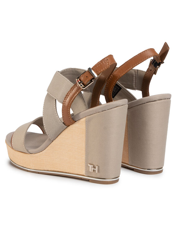 Tommy Hilfiger Sandále Tommy Hilfiger Th Hardware Basic High Wedge FW0FW04731 Sivá