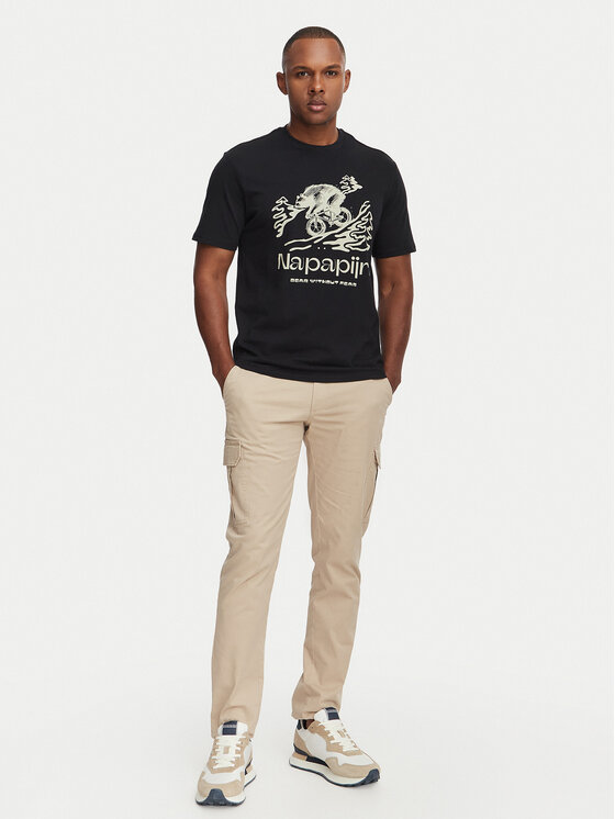 Napapijri Napapijri Camiseta Cabin NP0A8B3F Negro Relaxed Fit