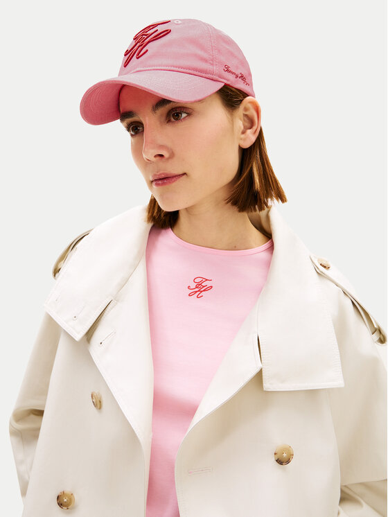 Tommy Hilfiger Kšiltovka Tommy Hilfiger Logo Embroidery Baseball Cap AW0AW18338 Růžová