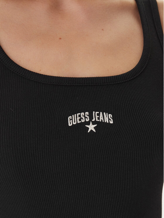 Guess Jeans Guess Jeans Топ W6GPZ2 KA0H1 Чорний Slim Fit