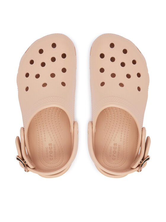 Crocs Шльопанці Crocs Classic Metallic Buckle Clog K 214228 Бежевий