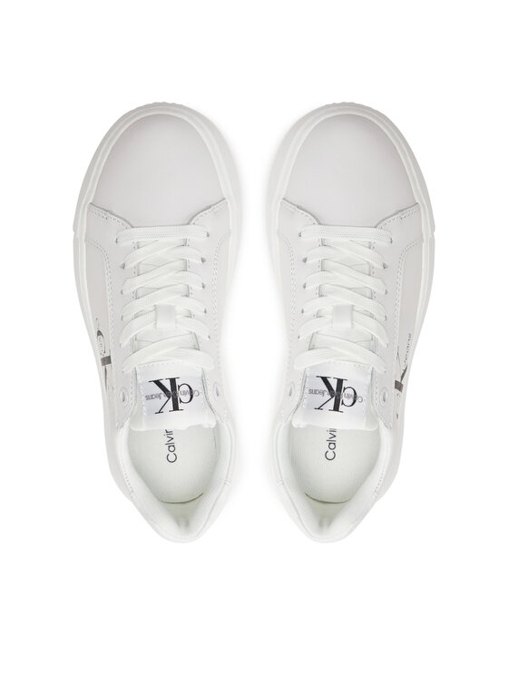 Calvin Klein Jeans Laisvalaikio batai Calvin Klein Jeans Chunky Cupsole Laceup Mon Lth Wn YW0YW00823 Balta