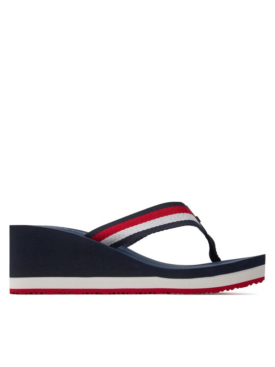 Tommy Hilfiger Japanke Tommy Hilfiger Corporate Wedge Beach Sandal FW0FW07987 Šarena