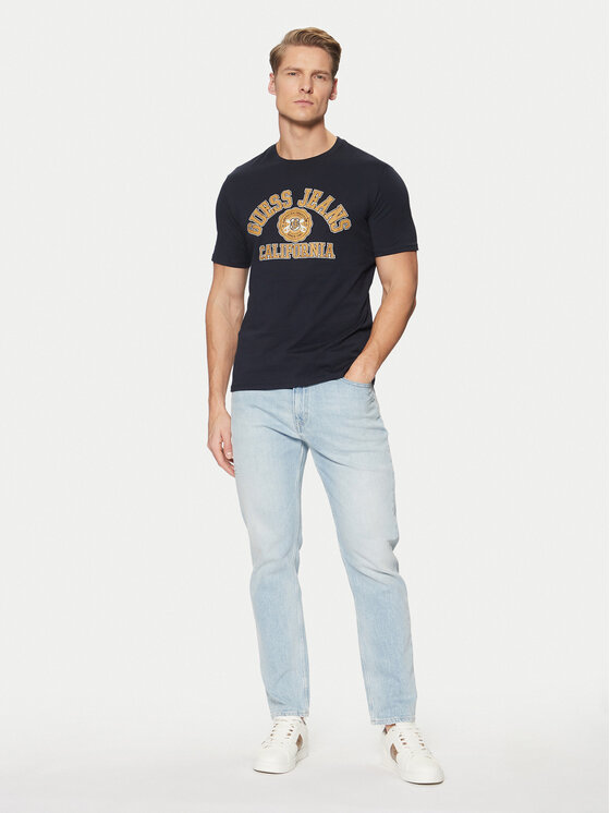 Guess Jeans Guess Jeans T-Shirt M5RI80 K8HM0 Dunkelblau Slim Fit