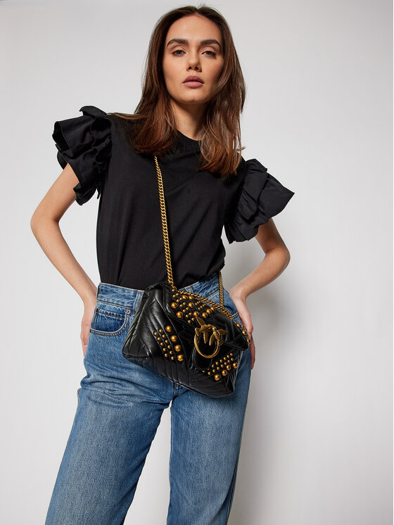 PINKO Bolso Pinko Love Mini Puff Woven Studs Cl PE 21 PLTT 1P2259 Y6YW Negro