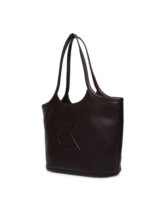 Calvin Klein Torebka Calvin Klein Bold Ck Shopper LV04F3562G Brązowy ciemny