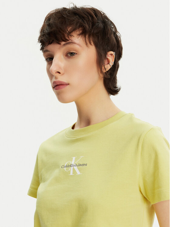 Calvin Klein Jeans Calvin Klein Jeans T-shirt Monologo J20J223113 Giallo Slim Fit