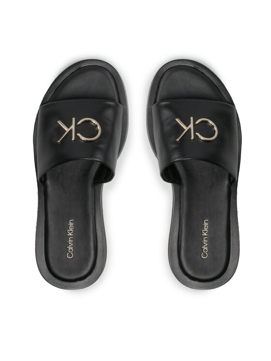 Calvin Klein Iešļūcenes Calvin Klein Flatform Slide W/Hdw HW0HW01158 Melns