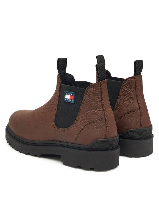 Tommy Jeans Jātnieku stila puszābaki Tommy Jeans Tjm Chelsea Leather Wl EM0EM01670 Brūns