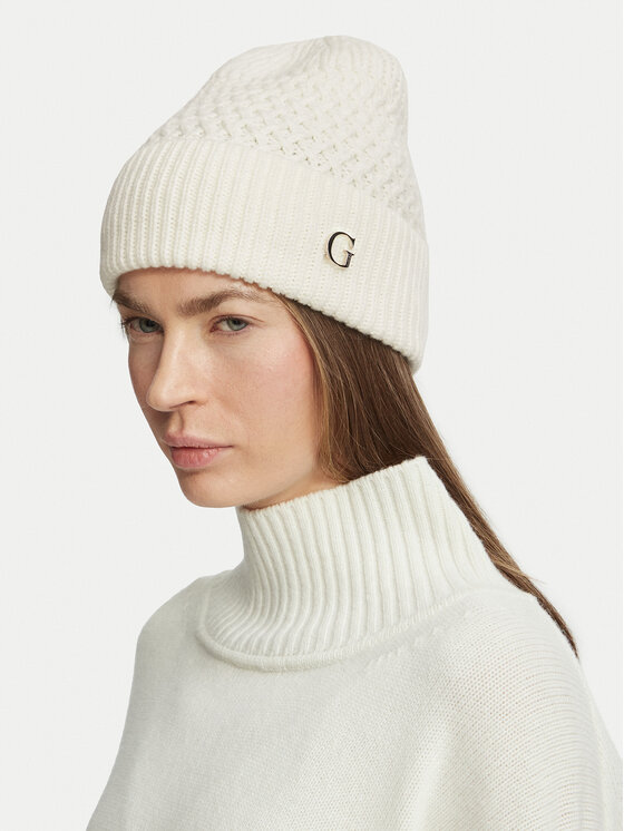 Guess Czapka Guess AW5645 WOL01 Kremowy