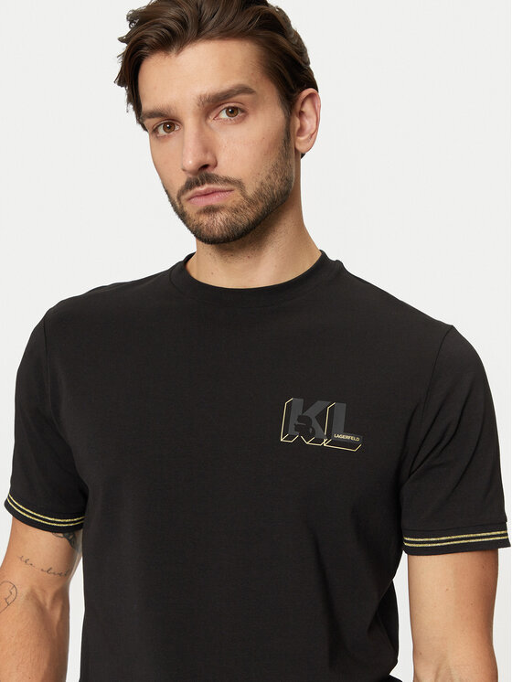 KARL LAGERFELD KARL LAGERFELD Majica 755463 551235 Črna Regular Fit