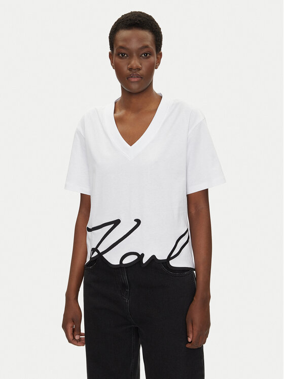 KARL LAGERFELD KARL LAGERFELD Póló A2W17104 Fehér Relaxed Fit