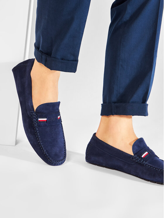 Tommy Hilfiger Μοκασίνια Tommy Hilfiger Iconic Rwb Suede Driver FM0FM03482 Σκούρο μπλε