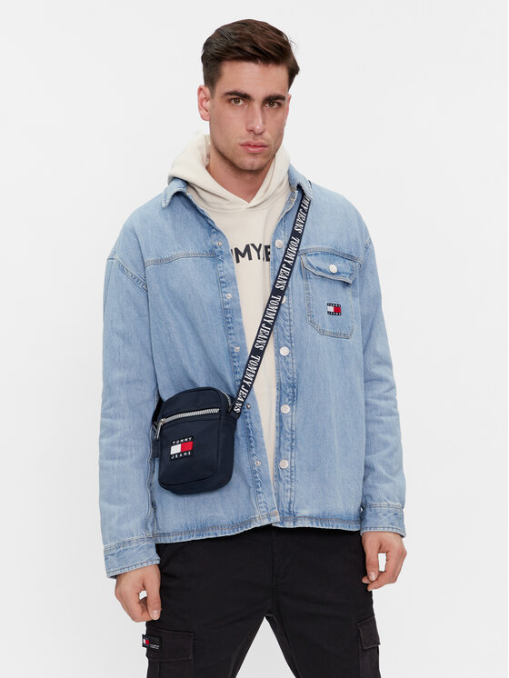 Tommy Jeans Мъжка чантичка Tommy Jeans Heritage Reporter AM0AM11159 Тъмносин