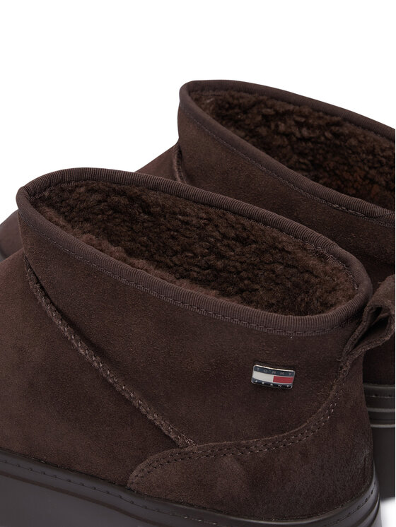 Tommy Jeans Μπότες Χιονιού Tommy Jeans Tjw Suede Platform Boots Wl EN0EN03158 Καφέ