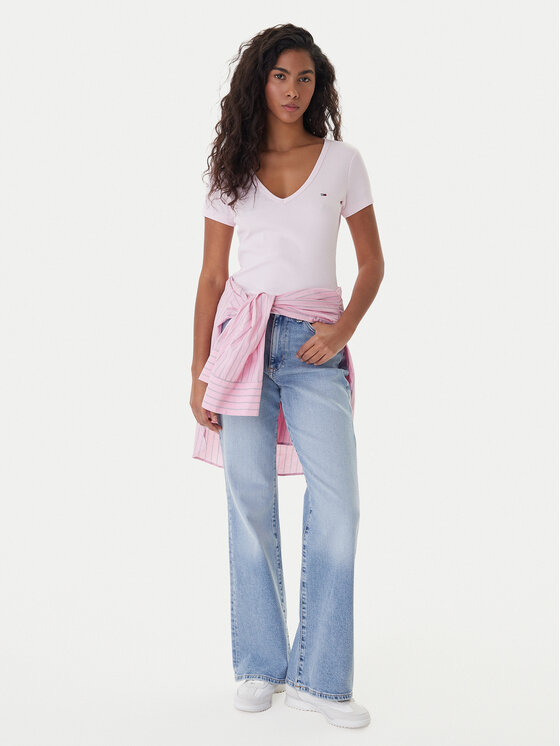 Tommy Jeans Tommy Jeans Camiseta Essential DW0DW17385 Rosa Slim Fit