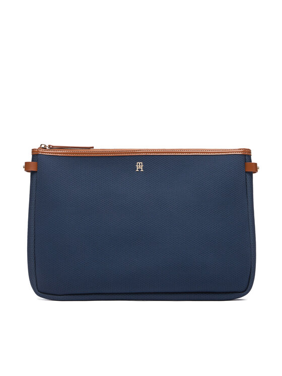Tommy Hilfiger Дамска чанта Tommy Hilfiger Th Monoplay Tote Stripe Le AW0AW18390 Син