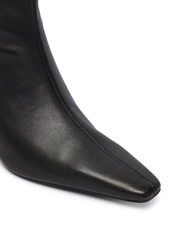 Tommy Hilfiger Csizma Tommy Hilfiger Kitten Heel Leather High Boot FW0FW09568 Fekete