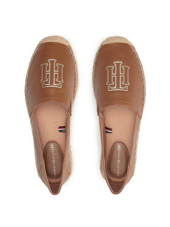 Tommy Hilfiger Espadrilles Tommy Hilfiger Feminine Leather Espadrille FW0FW05653 Barna