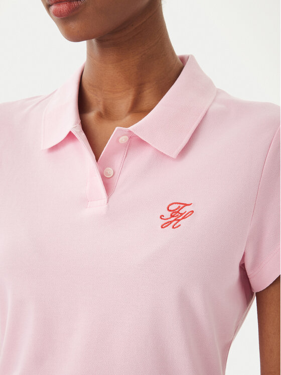 Tommy Hilfiger Tommy Hilfiger Polo 1985 Logo WW0WW49259 Rosa claro Slim Fit