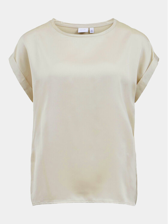 Vila Vila Camiseta Ellette 14059563 Beis Regular Fit