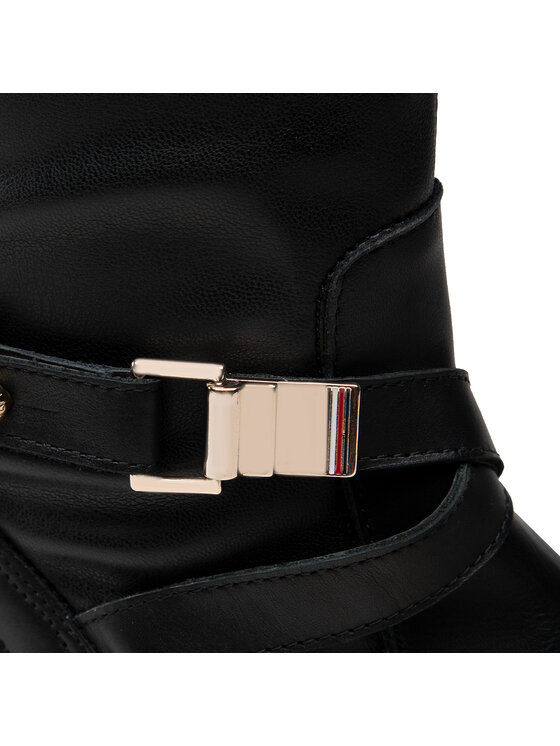 Tommy Hilfiger Cizme lungi muschetar Tommy Hilfiger Th Hardware Overknee Boot FW0FW06057 Negru