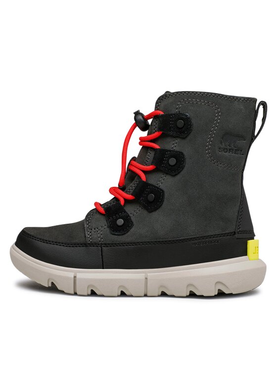 Sorel Μπότες Χιονιού Sorel Youth Sorel Explorer Lace Wp NY4897-093 Μαύρο
