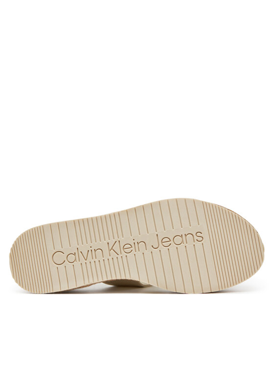 Calvin Klein Jeans Espadrilky Calvin Klein Jeans Sporty Rope Mg Lth Webbing YW0YW01704 Béžová