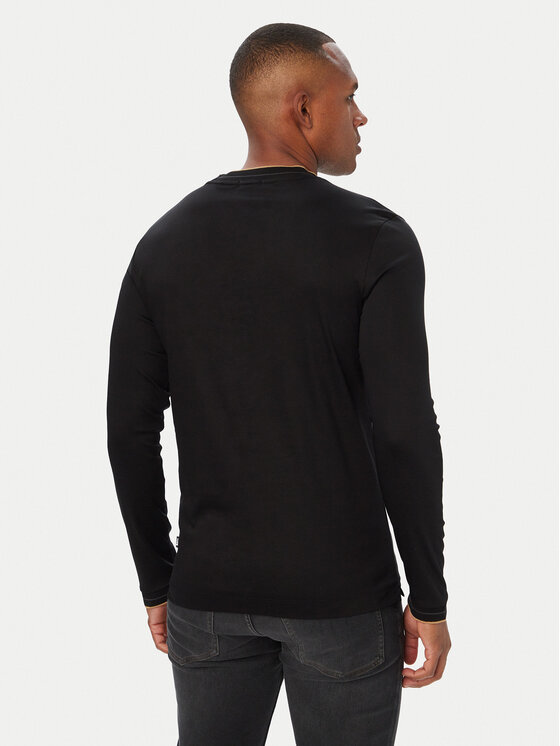 BOSS BOSS Majica z dolgimi rokavi H-Tenison 195 50565601 Črna Slim Fit