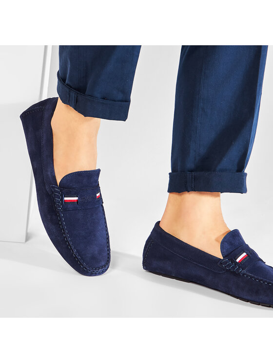 Tommy Hilfiger Mokasini Tommy Hilfiger Iconic Rwb Suede Driver FM0FM03482 Mornarsko modra