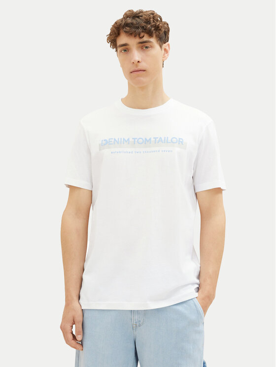 Tom Tailor Denim Tom Tailor Denim T-shirt 1037653 Bijela Basic Fit