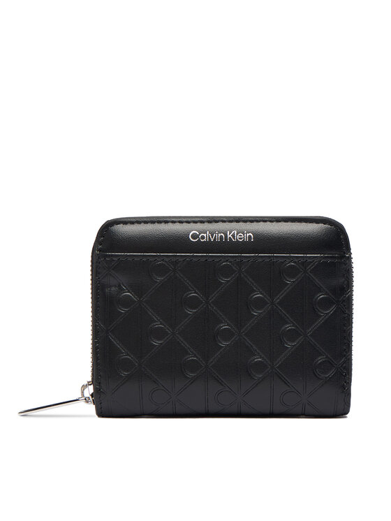 Calvin Klein Portofel Calvin Klein Emblem Aop Embossed Zip Around LV04F1081G Negru