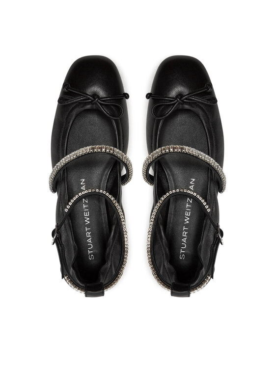 Stuart Weitzman Балетки Stuart Weitzman Stefannie Balet Flat SI443 Чорний