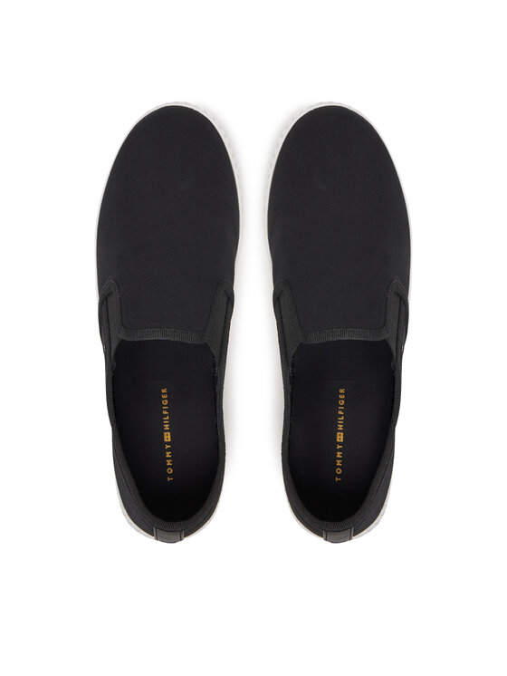 Tommy Hilfiger Tenisice Tommy Hilfiger Canvas Slip-On Sneaker FW0FW08640 Crna