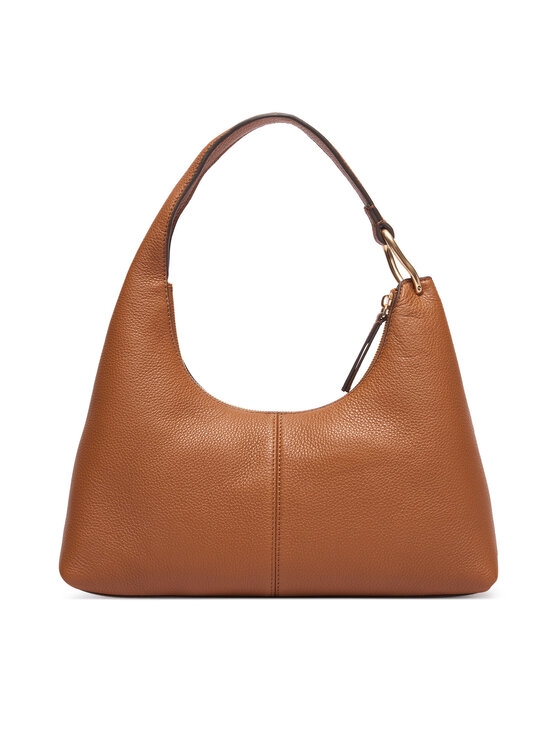 Calvin Klein Дамска чанта Calvin Klein Slouchy Leather Shoulder Bag LV04F3657G Светлокафяв