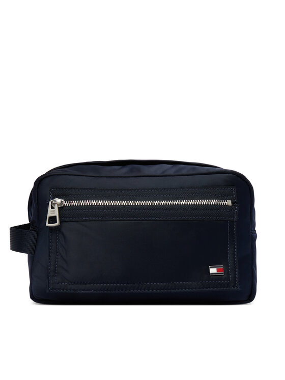 Tommy Hilfiger Kozmetični kovček Tommy Hilfiger Enamel Flag Travel Washbag AM0AM14111 Mornarsko modra