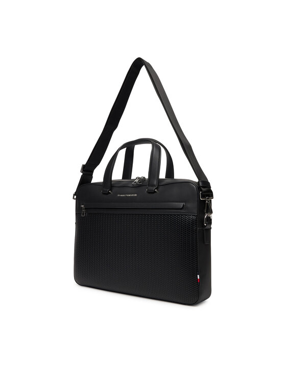 Tommy Hilfiger Taška na laptop Tommy Hilfiger Th Woven Computer Bag AM0AM13660 Čierna