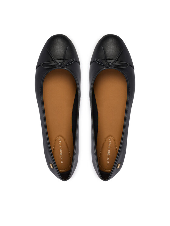 Tommy Hilfiger Baleriny Tommy Hilfiger Hilfiger Smooth Lthr Ballet FW0FW09241 Czarny