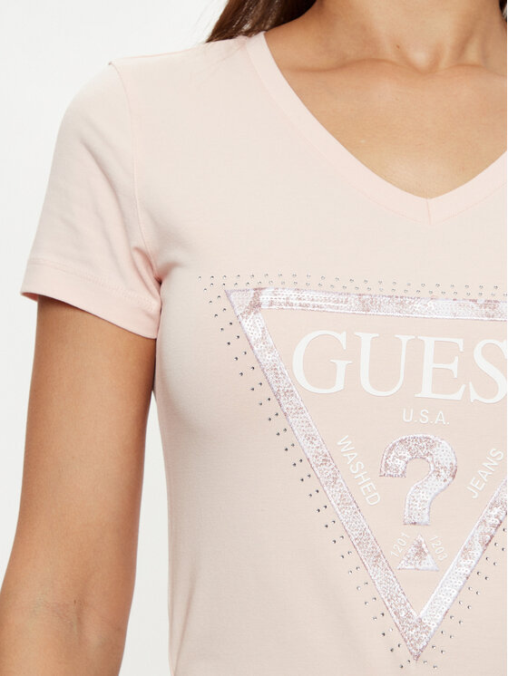 Guess Guess Majica W5RI21 J1314 Bež Regular Fit