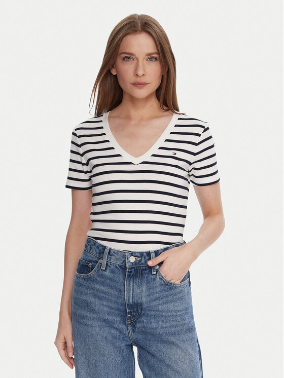 Tommy Hilfiger Tommy Hilfiger Camiseta WW0WW40584 Blanco Regular Fit