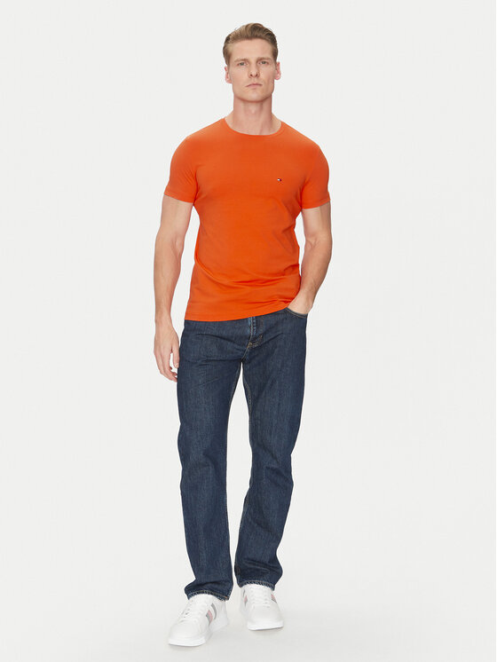 Tommy Hilfiger Tommy Hilfiger Póló MW0MW10800 Narancssárga Slim Fit