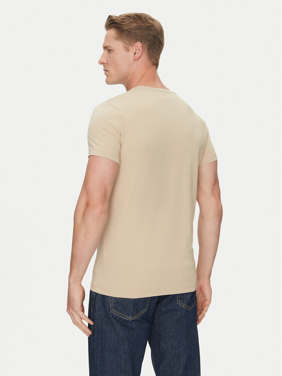 Tommy Hilfiger Tommy Hilfiger T-shirt MW0MW10800 Bež Slim Fit