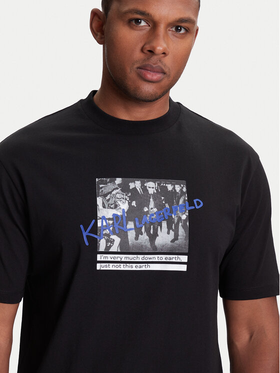 KARL LAGERFELD KARL LAGERFELD Póló 755143 553225 Fekete Regular Fit