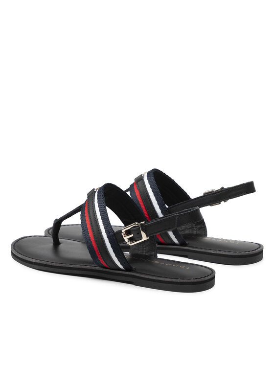 Tommy Hilfiger Σανδάλια Tommy Hilfiger Corporate Th Webbing Flat Sandal FW0FW06543 Μαύρο