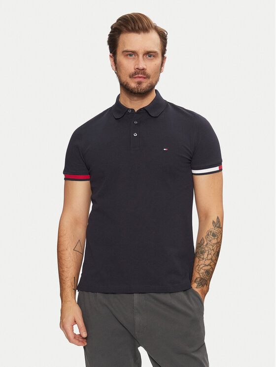 Tommy Hilfiger Tommy Hilfiger Polo Flag Cuff MW0MW37518 Tamnoplava Slim Fit