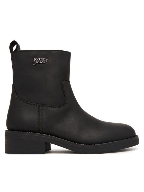 Tommy Jeans Botine Tommy Jeans Tjw Soft Sole Chelsea Boots Lth EN0EN03080 Negru